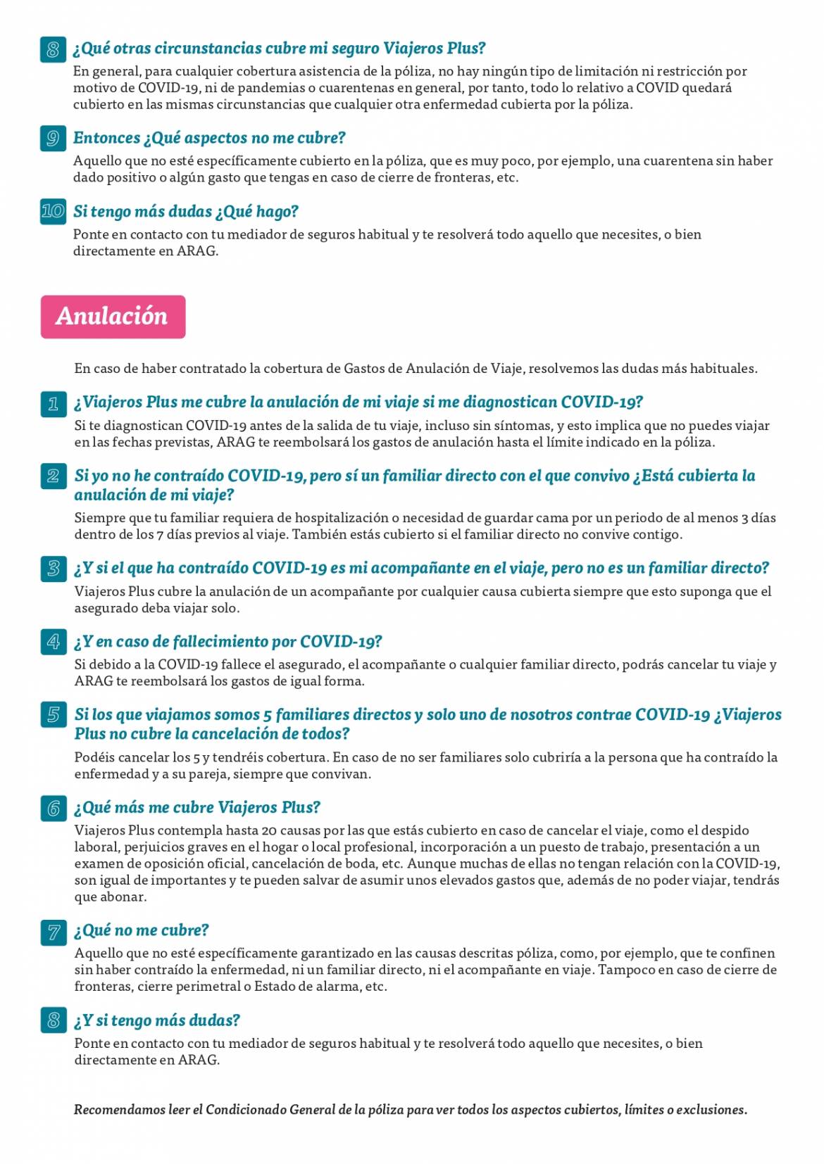 ARAG VIAJEROS, Asistencia en Viaje. 2