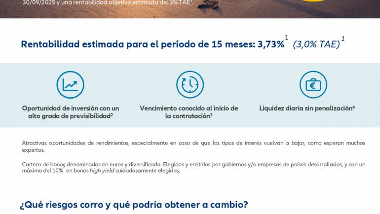 Con la Garantía de ALLIANZ SEGUROS Target 3% 2025